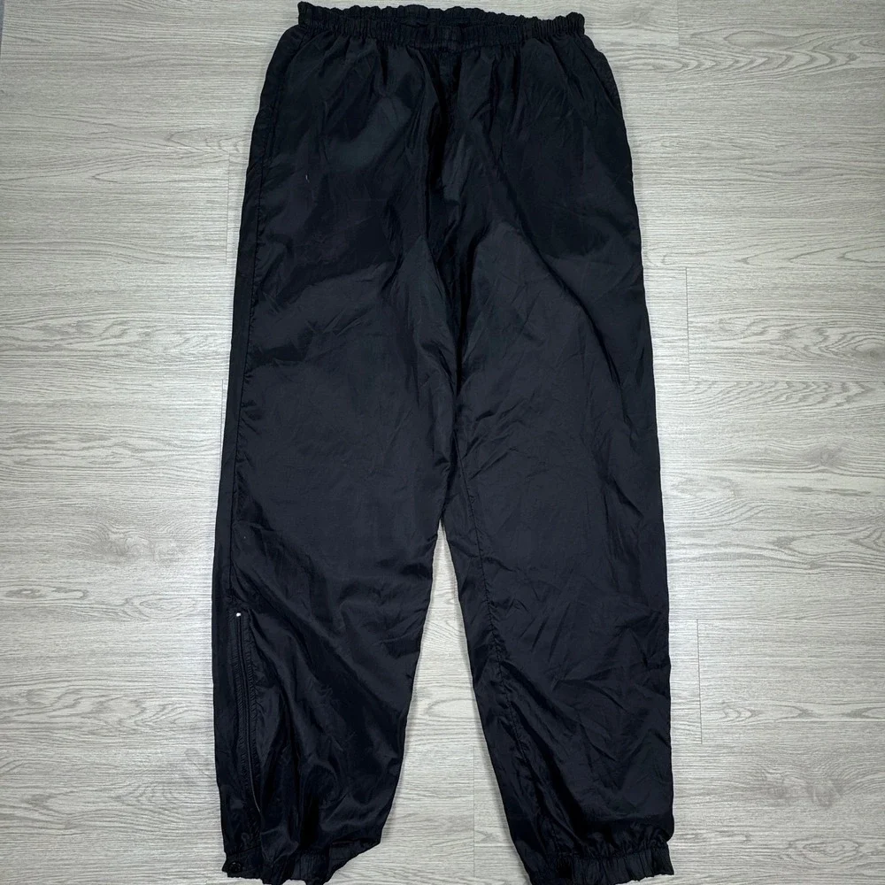 Columbia Mens‎ Nylon Packable Windbreaker Pants Black XL Elastic Waist Zip Cuffs